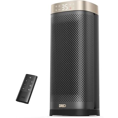 DREO Chauffage soufflant céramique 2000 W économe et silencieux avec thermostat, minuterie 12 h, 3 modes, oscillation 70°, protection anti-surchauffe et anti-basculement, Solaris Slim H2, Or - Publicité DREO Chauffage soufflant céramique 2000 W économe et silencieux avec thermostat, minuterie 12 h, 3 modes, oscillation 70°, protection anti-surchauffe et anti-basculement, Solaris Slim H2, Or - Publicité