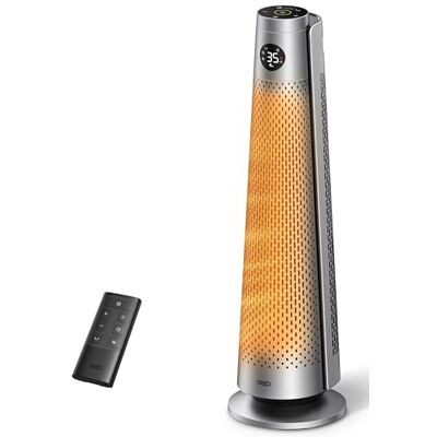 DREO Chauffage soufflant éco-énergétique 2000W avec télécommande, 25 dB silencieux, oscillation 120°, thermostat, 5 modes 3 vitesses, protection 7 niveaux, minuterie 12h, chauffage céramique PTC - Publicité DREO Chauffage soufflant éco-énergétique 2000W avec télécommande, 25 dB silencieux, oscillation 120°, thermostat, 5 modes 3 vitesses, protection 7 niveaux, minuterie 12h, chauffage céramique PTC - Publicité