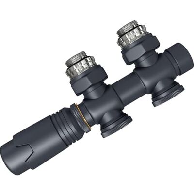 EMKE Bloc de robinet Multibloc pour radiateur, Robinet avec thermostat, Design coudé et en ligne, Robinet de radiateur pour radiateurs de salle de bain, Anthracite,Pour tuyaux 15 mm + 16 mm, G1/2 - Publicité EMKE Bloc de robinet Multibloc pour radiateur, Robinet avec thermostat, Design coudé et en ligne, Robinet de radiateur pour radiateurs de salle de bain, Anthracite,Pour tuyaux 15 mm + 16 mm, G1/2 - Publicité