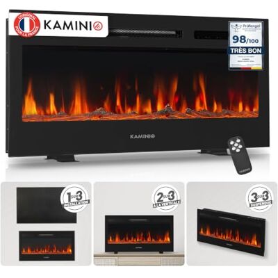 Cheminée électrique Kaminio Marlon - 3 en 1 avec chauffage, effet de flamme 3D, 12 couleurs de flamme - 36 pouces - Publicité Cheminée électrique Kaminio Marlon - 3 en 1 avec chauffage, effet de flamme 3D, 12 couleurs de flamme - 36 pouces - Publicité