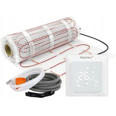 WARMTEC Chauffage au sol électrique 170 W/m² Tapis chauffant autocollant avec thermostat pour chaleur sous le carrelage Chauffage au sol avec classe de protection IPX7 WRT Blanc 12 m² - Publicité WARMTEC Chauffage au sol électrique 170 W/m² Tapis chauffant autocollant avec thermostat pour chaleur sous le carrelage Chauffage au sol avec classe de protection IPX7 WRT Blanc 12 m² - Publicité