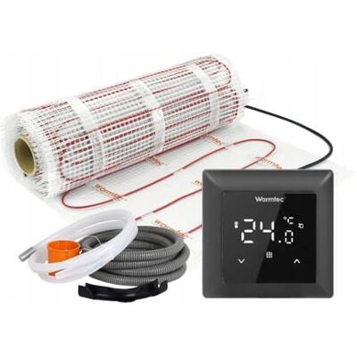 WARMTEC Chauffage au sol électrique 170 W/m² Tapis chauffant autocollant avec thermostat pour chaleur sous le carrelage Chauffage au sol avec classe de protection IPX7 WRT Noir 0,5 m² - Publicité WARMTEC Chauffage au sol électrique 170 W/m² Tapis chauffant autocollant avec thermostat pour chaleur sous le carrelage Chauffage au sol avec classe de protection IPX7 WRT Noir 0,5 m² - Publicité