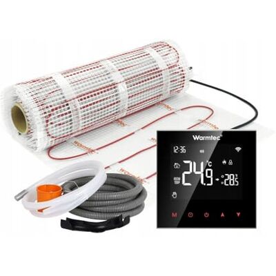 WARMTEC Chauffage au sol électrique 170 W/m² Tapis chauffant autocollant avec thermostat pour chaleur sous le carrelage Chauffage au sol avec classe de protection IPX7 SRT Noir 2,5 m² - Publicité WARMTEC Chauffage au sol électrique 170 W/m² Tapis chauffant autocollant avec thermostat pour chaleur sous le carrelage Chauffage au sol avec classe de protection IPX7 SRT Noir 2,5 m² - Publicité