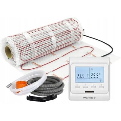 WARMTEC Chauffage au sol électrique 170 W/m² Tapis chauffant autocollant avec thermostat pour chaleur sous le carrelage Chauffage au sol avec classe de protection IPX7 T510 Blanc 7 m² - Publicité WARMTEC Chauffage au sol électrique 170 W/m² Tapis chauffant autocollant avec thermostat pour chaleur sous le carrelage Chauffage au sol avec classe de protection IPX7 T510 Blanc 7 m² - Publicité