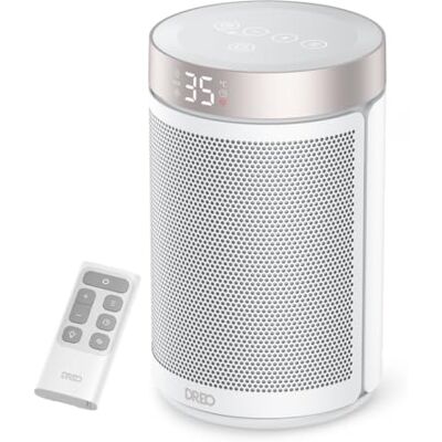 DREO Chauffage Électrique 1500W, Radiateur Céramique Portable Silencieux et Économe en Énergie, Thermostat, 3 Modes, Minuterie 12H, Protection Surchauffe & Basculement, Atom 316, Blanc - Publicité DREO Chauffage Électrique 1500W, Radiateur Céramique Portable Silencieux et Économe en Énergie, Thermostat, 3 Modes, Minuterie 12H, Protection Surchauffe & Basculement, Atom 316, Blanc - Publicité