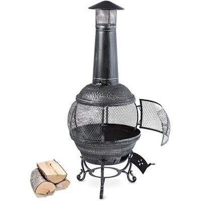 blumfeldt Flavius, Brasero, Poêle de Jardin, Cheminée de Jardin, Poêle de terrasse, Fonte, Grille intégrale 360°, Pare-étincelles, Design Antique, Clapet de tirage, Ornements en Fer, Argent Ancien - Publicité blumfeldt Flavius, Brasero, Poêle de Jardin, Cheminée de Jardin, Poêle de terrasse, Fonte, Grille intégrale 360°, Pare-étincelles, Design Antique, Clapet de tirage, Ornements en Fer, Argent Ancien - Publicité