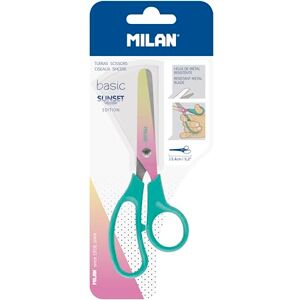 MILAN Blister ciseaux Basic édition Sunset manche turquoise - Publicité MILAN Blister ciseaux Basic édition Sunset manche turquoise - Publicité