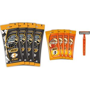 BIC 3 Action Rasoirs Jetables pour Homme, Lot de 4 Pochettes de 4 Rasoirs & 3 Sensitive Rasoirs Jetables pour Homme, 3 Lames Pour un Rasage plus Doux, Lot de 4 Pochettes de 4 Rasoirs - Publicité