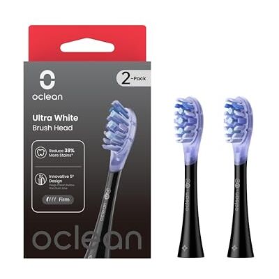 Oclean Ultra White Lot de 2 têtes de brosses à dents électriques soniques, Blanchissez efficacement vos dents, Pour toutes les brosse à dents électriques et X Ultra, 2pcs, Noir - Publicité Oclean Ultra White Lot de 2 têtes de brosses à dents électriques soniques, Blanchissez efficacement vos dents, Pour toutes les brosse à dents électriques et X Ultra, 2pcs, Noir - Publicité