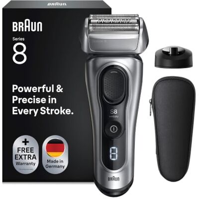 Braun Rasoir électrique Series 8 pour homme, tête de précision 4 + 1, SensoAdapt pour toutes les densités de barbe, rasoir avec batterie de 60 min, support de charge, rasoir humide et sec – 8617s - Publicité Braun Rasoir électrique Series 8 pour homme, tête de précision 4 + 1, SensoAdapt pour toutes les densités de barbe, rasoir avec batterie de 60 min, support de charge, rasoir humide et sec – 8617s - Publicité