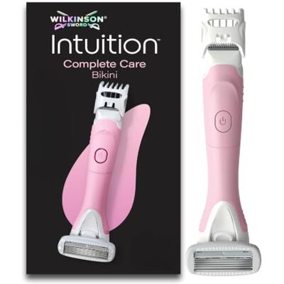 Wilkinson Sword Intuition Complete Care, tondeuse et rasoir pour femme Tondeuse et rasoir électrique étanche 2-en-1 pour le corps, manche, peigne réglable et rasoir bikini à 5 lames, 1 recharge - Publicité Wilkinson Sword Intuition Complete Care, tondeuse et rasoir pour femme Tondeuse et rasoir électrique étanche 2-en-1 pour le corps, manche, peigne réglable et rasoir bikini à 5 lames, 1 recharge - Publicité