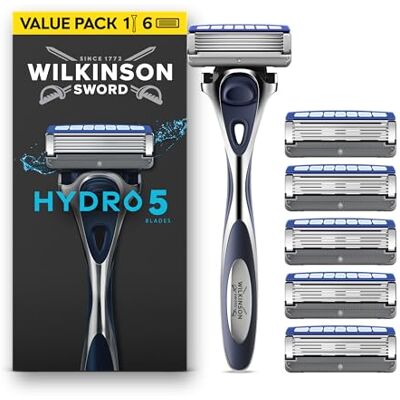 Wilkinson Sword Hydro 5 manche de rasoir pour homme, 6 recharges de lames - Publicité Wilkinson Sword Hydro 5 manche de rasoir pour homme, 6 recharges de lames - Publicité