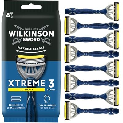 Wilkinson Sword - Xtreme 3 Ultimate Comfort - pour hommes - pack de 8 - Rasoir jetable - Publicité Wilkinson Sword - Xtreme 3 Ultimate Comfort - pour hommes - pack de 8 - Rasoir jetable - Publicité