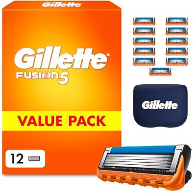 Gillette Lames de Rasoir Homme Fusion 5, Pack de 12 – Cartouches Longue Durée en Acier Inoxydable pour le Rasage des Zones Difficiles d’Accès, Micro-Lamelles, 1 Rechange Jusqu’à 20 Rasages - Publicité Gillette Lames de Rasoir Homme Fusion 5, Pack de 12 – Cartouches Longue Durée en Acier Inoxydable pour le Rasage des Zones Difficiles d’Accès, Micro-Lamelles, 1 Rechange Jusqu’à 20 Rasages - Publicité