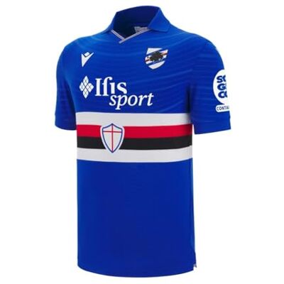 Macron Maillot De Match Domicile Enfant U.C. Sampdoria (FR/ES, Âge, 10 Ans, Taille Normale, Bleu) - Publicité Macron Maillot De Match Domicile Enfant U.C. Sampdoria (FR/ES, Âge, 10 Ans, Taille Normale, Bleu) - Publicité