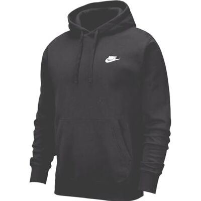 Nike Homme Club Sweat capuche, Black/Black/(White), M EU - Publicité Nike Homme Club Sweat capuche, Black/Black/(White), M EU - Publicité