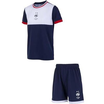 FFF Ensemble Maillot Short Collection Officielle Equipe de France de Football 10 Ans - Publicité FFF Ensemble Maillot Short Collection Officielle Equipe de France de Football 10 Ans - Publicité