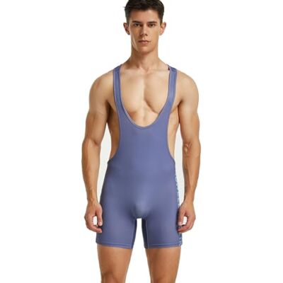 BEEMEN Body de lutte pour homme Singulettes Athletic 1 pièce Maillot de gym Sexy Vêtements de sport Top sans manches Leotard, Violet, XL - Publicité BEEMEN Body de lutte pour homme Singulettes Athletic 1 pièce Maillot de gym Sexy Vêtements de sport Top sans manches Leotard, Violet, XL - Publicité