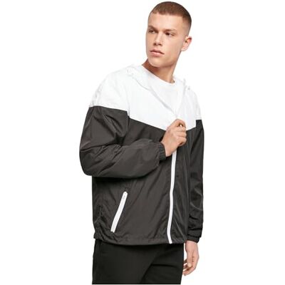 Build Your Brand 2-Tone Tech Windrunner Coupe-Vent, Noir/Blanc, XL Homme - Publicité Build Your Brand 2-Tone Tech Windrunner Coupe-Vent, Noir/Blanc, XL Homme - Publicité