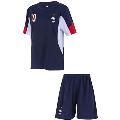FFF Ensemble Maillot Short Collection Officielle Equipe de France de Football 10 Ans - Publicité FFF Ensemble Maillot Short Collection Officielle Equipe de France de Football 10 Ans - Publicité