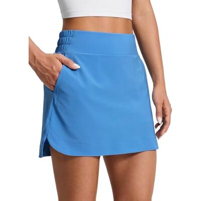 CRZ YOGA Taille Haute Dauphine Jupes de Golf Short Intégré avec Poches, Séchage Rapide, Tennis, Une Ligne, Mini, Jupe-short pour Femme - Publicité CRZ YOGA Taille Haute Dauphine Jupes de Golf Short Intégré avec Poches, Séchage Rapide, Tennis, Une Ligne, Mini, Jupe-short pour Femme - Publicité