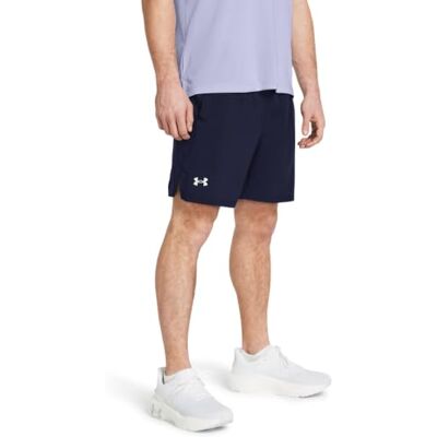 Under Armour - Launch 7in - Bleu Minuit - Shorts - Publicité Under Armour - Launch 7in - Bleu Minuit - Shorts - Publicité