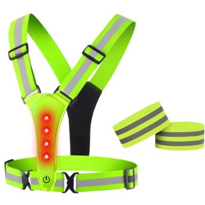 Hitopin Gilet Reflechissant Vélo LED,Gilet Réfléchissant Running, LED Running Vest Gilet,Gilet de Course à LED Gilet Réfléchissant,avec 2 Bracelet Réfléchissant, pour Jogging, Randonnée, Vélo la NUI - Publicité Hitopin Gilet Reflechissant Vélo LED,Gilet Réfléchissant Running, LED Running Vest Gilet,Gilet de Course à LED Gilet Réfléchissant,avec 2 Bracelet Réfléchissant, pour Jogging, Randonnée, Vélo la NUI - Publicité