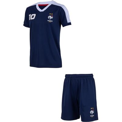 FFF Maillot Short Numéro 10 Collection Officielle Equipe de France de Football Taille Enfant garçon 14 Ans - Publicité FFF Maillot Short Numéro 10 Collection Officielle Equipe de France de Football Taille Enfant garçon 14 Ans - Publicité