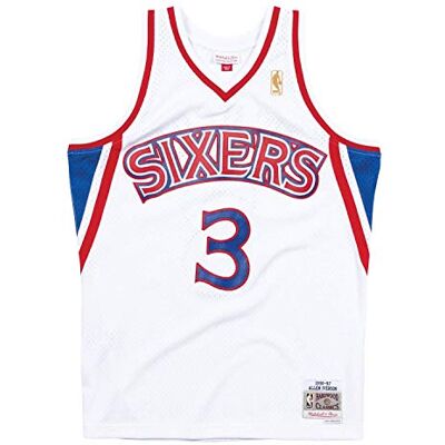 Mitchell & Ness - Swingman Mesh Jersey - Blanc - Philadelphia 76ers - Jersey - Publicité Mitchell & Ness - Swingman Mesh Jersey - Blanc - Philadelphia 76ers - Jersey - Publicité