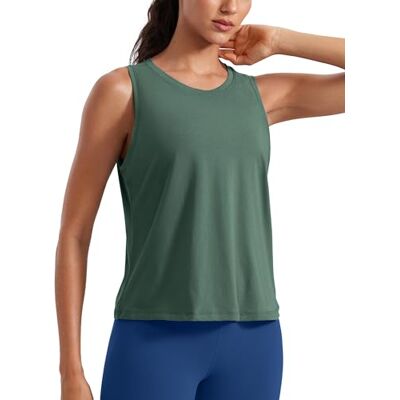 CRZ YOGA Femme Coton Pima Débardeur Ample sans Manches Haut de Yoga Fitness Tank Top Vert Graphite 40 - Publicité CRZ YOGA Femme Coton Pima Débardeur Ample sans Manches Haut de Yoga Fitness Tank Top Vert Graphite 40 - Publicité