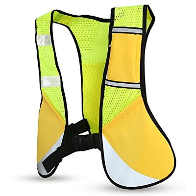 GZD Gilet réfléchissant de Nuit, Gilet de Course à vélo Multifonction Veste de randonnée avec Sac de Rangement élastique pour Le Cyclisme de Course de Nuit Marathon(20 * 12 * 6cm-Jaune) - Publicité GZD Gilet réfléchissant de Nuit, Gilet de Course à vélo Multifonction Veste de randonnée avec Sac de Rangement élastique pour Le Cyclisme de Course de Nuit Marathon(20 * 12 * 6cm-Jaune) - Publicité