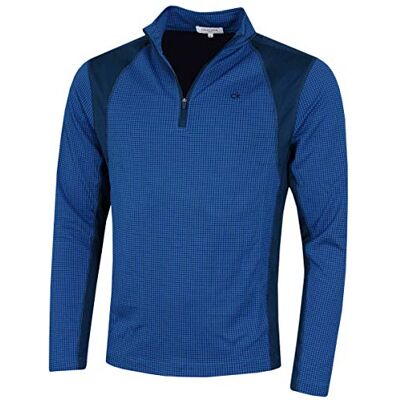 Calvin Klein Herren Micro Grid Half Zip Mittellage Ocean Blue/Navy XL - Publicité Calvin Klein Herren Micro Grid Half Zip Mittellage Ocean Blue/Navy XL - Publicité