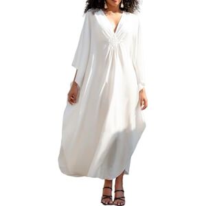 LikeJump Femmes Coton Robe Grande Taille Eté Caftan Longue Kimono Bikini Cover-Up Plage Tunique Maillot de Bain - Publicité LikeJump Femmes Coton Robe Grande Taille Eté Caftan Longue Kimono Bikini Cover-Up Plage Tunique Maillot de Bain - Publicité