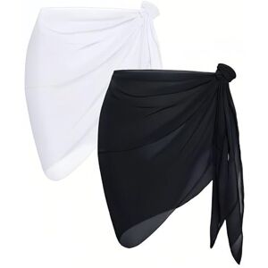 CERCTLA 2 Pièces Wrap de Plage de Femmes Sarong, Couverture de Bikini Jupes Wrap, Pareo Femme Plage, Sarong pour Couvrir Un Bikini (Noir, Blanc) - Publicité CERCTLA 2 Pièces Wrap de Plage de Femmes Sarong, Couverture de Bikini Jupes Wrap, Pareo Femme Plage, Sarong pour Couvrir Un Bikini (Noir, Blanc) - Publicité
