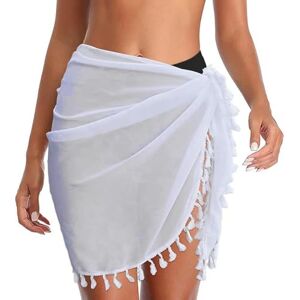AOWVUTS Wrap de Plage de Femmes Sarong Couverture de Bikini Jupes Wrap Robe Courte Paréo de Plage Cache-Maillots Mini Jupe Transparente Maillot de Bain en Mousseline avec Franges - Publicité AOWVUTS Wrap de Plage de Femmes Sarong Couverture de Bikini Jupes Wrap Robe Courte Paréo de Plage Cache-Maillots Mini Jupe Transparente Maillot de Bain en Mousseline avec Franges - Publicité