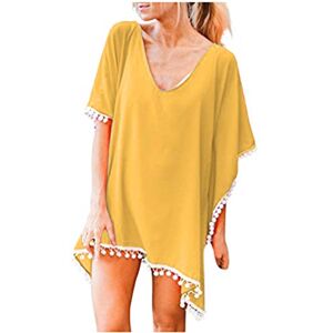 Jimmkey Robe de Plage pour Femmes, Bikini Cache-Maillots,Grande Taille Paréo de Plage pour Maillot de Bain, Bikini Cover Ups Chic Loose Pompon Robe Eté Plage Couvrir, Mousseline De Couverture De Soie - Publicité Jimmkey Robe de Plage pour Femmes, Bikini Cache-Maillots,Grande Taille Paréo de Plage pour Maillot de Bain, Bikini Cover Ups Chic Loose Pompon Robe Eté Plage Couvrir, Mousseline De Couverture De Soie - Publicité