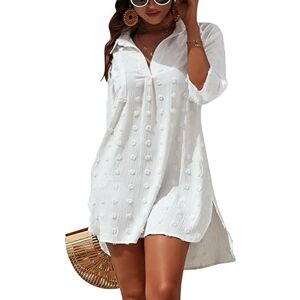 Figarge Robe de Plage pour Femme Bikini Cover Up Col en V Coton Tunique de Plage Pareos d'Été Poncho de Plage Maillot de Bain, Blanc., XL - Publicité Figarge Robe de Plage pour Femme Bikini Cover Up Col en V Coton Tunique de Plage Pareos d'Été Poncho de Plage Maillot de Bain, Blanc., XL - Publicité