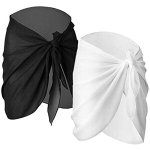BaiJ Wrap de Plage de Femmes,2 Pack Mousseline Couvertures de Maillot de Bain Paréo Plage Femme Mousseline de Soie Sarong Couverture de Bikini Vacances Natation Noir+Blanc - Publicité BaiJ Wrap de Plage de Femmes,2 Pack Mousseline Couvertures de Maillot de Bain Paréo Plage Femme Mousseline de Soie Sarong Couverture de Bikini Vacances Natation Noir+Blanc - Publicité