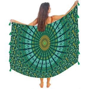 Mandala Life ART Pareo Sarong Mandala Bohème avec Pompons – Coton Ultra Doux et Léger, Grand Motif Paon Indien, Cache-Maillot Bikini, Vert Turquoise - Publicité Mandala Life ART Pareo Sarong Mandala Bohème avec Pompons – Coton Ultra Doux et Léger, Grand Motif Paon Indien, Cache-Maillot Bikini, Vert Turquoise - Publicité