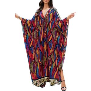 LikeJump Femmes Robe Boho de Plage Maxi Caftan Cache-Maillot Sarong Maillot de Bain Cover Ups - Publicité LikeJump Femmes Robe Boho de Plage Maxi Caftan Cache-Maillot Sarong Maillot de Bain Cover Ups - Publicité