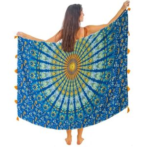 Mandala Life ART Pareo Sarong Mandala Bohème avec Pompons – Coton Ultra Doux et Léger, Grand Motif Paon Indien, Cache-Maillot Bikini, Bleu Paon Foncé - Publicité Mandala Life ART Pareo Sarong Mandala Bohème avec Pompons – Coton Ultra Doux et Léger, Grand Motif Paon Indien, Cache-Maillot Bikini, Bleu Paon Foncé - Publicité