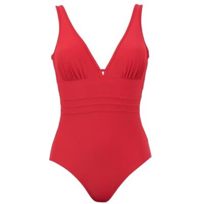 Janine Robin Maillot de Bain 1 pièce coupé sous Poitrine Idylle Rouge Marque Française Haute Qualité - Publicité Janine Robin Maillot de Bain 1 pièce coupé sous Poitrine Idylle Rouge Marque Française Haute Qualité - Publicité
