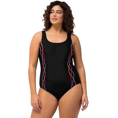 Ulla Popken Femme Grandes Tailles Maillot de Bain, pipings ondulants, doublé Noir 52 659377 10-50 - Publicité Ulla Popken Femme Grandes Tailles Maillot de Bain, pipings ondulants, doublé Noir 52 659377 10-50 - Publicité