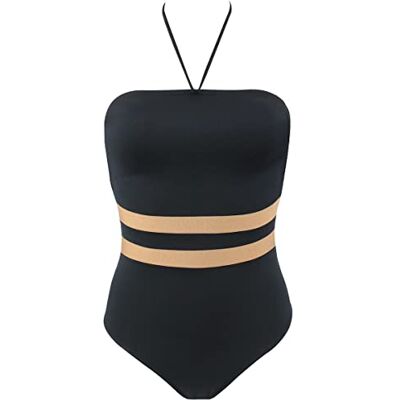 Janine Robin Maillot de Bain 1 pièce Bustier Sculptant Venezia 42 Noir Marque Française Haute Qualité - Publicité Janine Robin Maillot de Bain 1 pièce Bustier Sculptant Venezia 42 Noir Marque Française Haute Qualité - Publicité