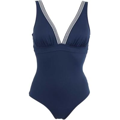 Janine Robin Maillot de Bain 1 pièce Coques Amovibles Lucia Bleu Marine Marque Française Haute Qualité - Publicité Janine Robin Maillot de Bain 1 pièce Coques Amovibles Lucia Bleu Marine Marque Française Haute Qualité - Publicité