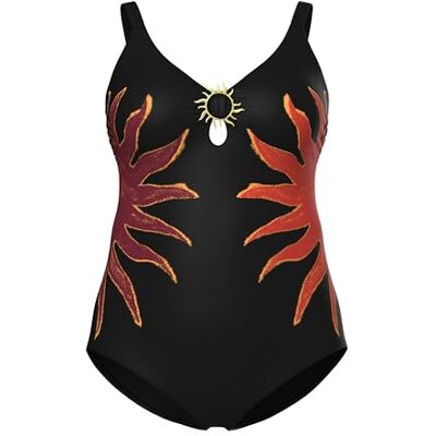 Ulla Popken Maillot de Bain pour Femme, Motif Soleil, Bonnets Souples, Keyhole, recyclé, Soleil, Bonnets Souples, Keyhole, recyclé, Noir, 54 - Publicité Ulla Popken Maillot de Bain pour Femme, Motif Soleil, Bonnets Souples, Keyhole, recyclé, Soleil, Bonnets Souples, Keyhole, recyclé, Noir, 54 - Publicité