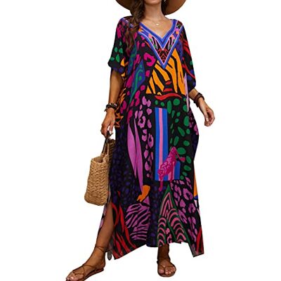 LikeJump AiJump Chiffon Kimono Hippie Bikini Cover Up Grande Taille Caftan Maillot de Bain Robe de Plage Femme Eté,Violet,Taille Unique - Publicité LikeJump AiJump Chiffon Kimono Hippie Bikini Cover Up Grande Taille Caftan Maillot de Bain Robe de Plage Femme Eté,Violet,Taille Unique - Publicité