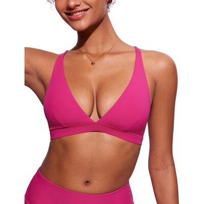 CRZ YOGA Décolleté Plongeant Hauts de Bikini Granité Rose 40 - Publicité CRZ YOGA Décolleté Plongeant Hauts de Bikini Granité Rose 40 - Publicité