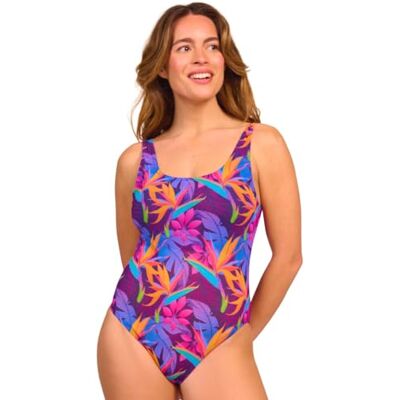 Kiniki Maillot de Bain à Col Scoop Transbronzant pour Femme Paradise Purple - Publicité Kiniki Maillot de Bain à Col Scoop Transbronzant pour Femme Paradise Purple - Publicité