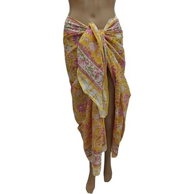 Rastogi Handicrafts Paréo sarong 100% coton imprimé à la main paréo maillot de bain jupe cache-maillot long vêtements pour femmes tissu plage bikini (185,4 x 111,8 cm), 73 x 44 inch (approx) - Publicité Rastogi Handicrafts Paréo sarong 100% coton imprimé à la main paréo maillot de bain jupe cache-maillot long vêtements pour femmes tissu plage bikini (185,4 x 111,8 cm), 73 x 44 inch (approx) - Publicité